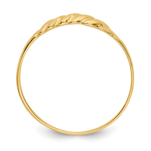 14K Ridged Dome Ring
