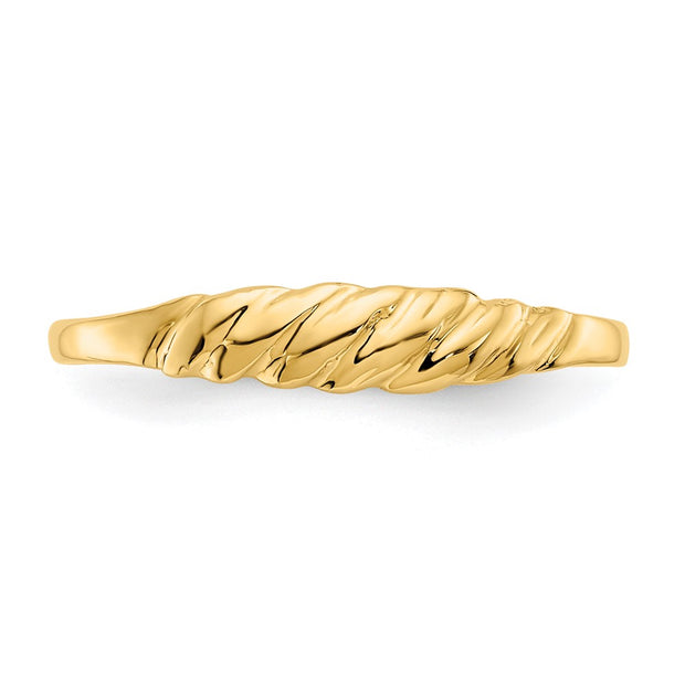 14K Ridged Dome Ring