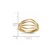 14k Gold Polished 4-Bar Ring