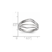 14k White Gold Polished 4-Bar Ring