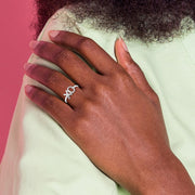 14k White Gold Polished X-O Ring