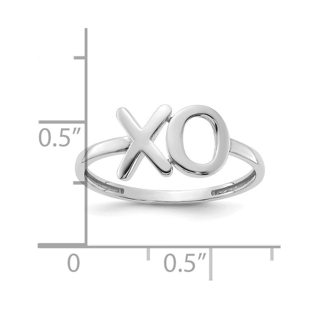 14k White Gold Polished X-O Ring