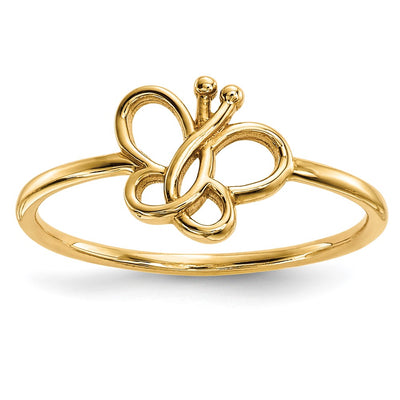 14k Polished Butterfly Ring
