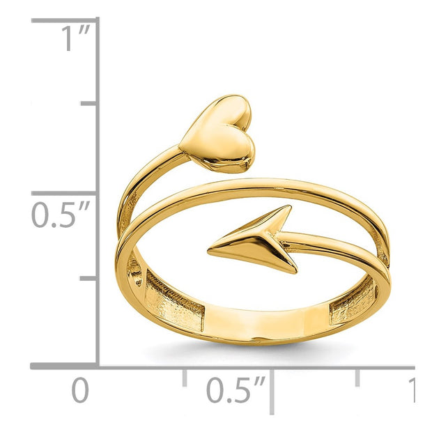 14K Heart and Arrow Ring