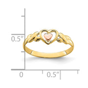 14k Two-Tone Polished Hearts Ring