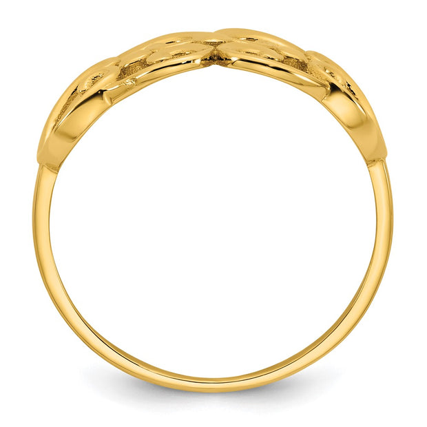 14k Polished Cut Out Fancy Hearts Design Ring