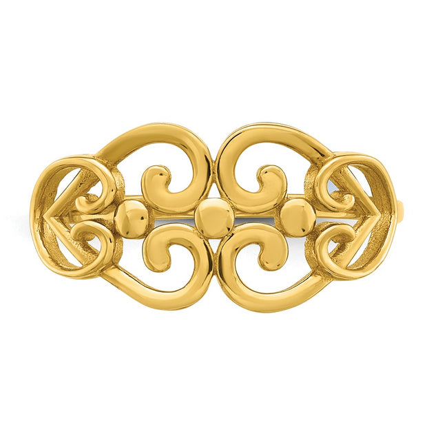 14k Polished Cut Out Fancy Hearts Design Ring