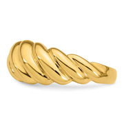 14K Polished Twisted Graduated Domed Ring