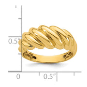 14K Polished Twisted Graduated Domed Ring