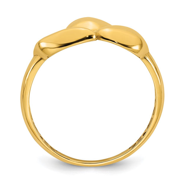 14k Polished Trio Domed Ring