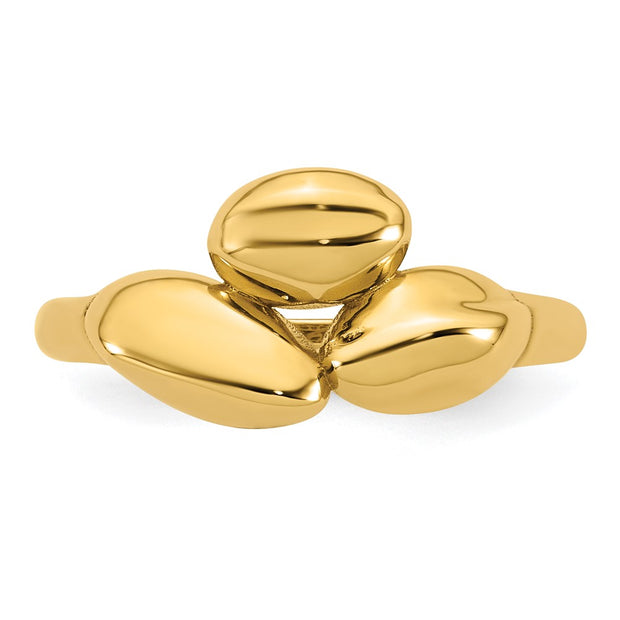 14k Polished Trio Domed Ring