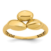14k Polished Trio Domed Ring