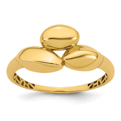 14k Polished Trio Domed Ring