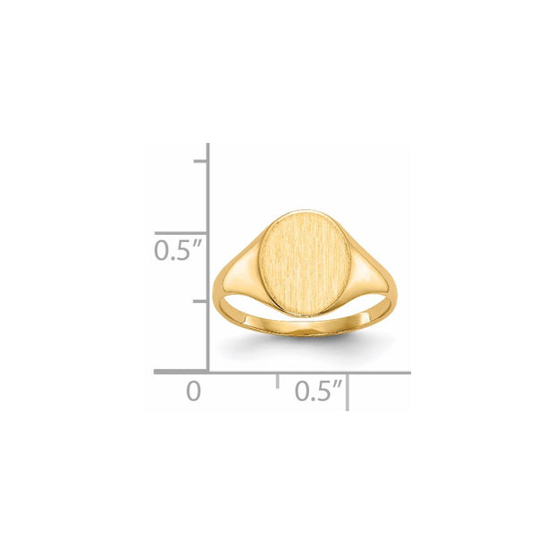 14k 9.5x11.0mm Closed Back Signet Ring