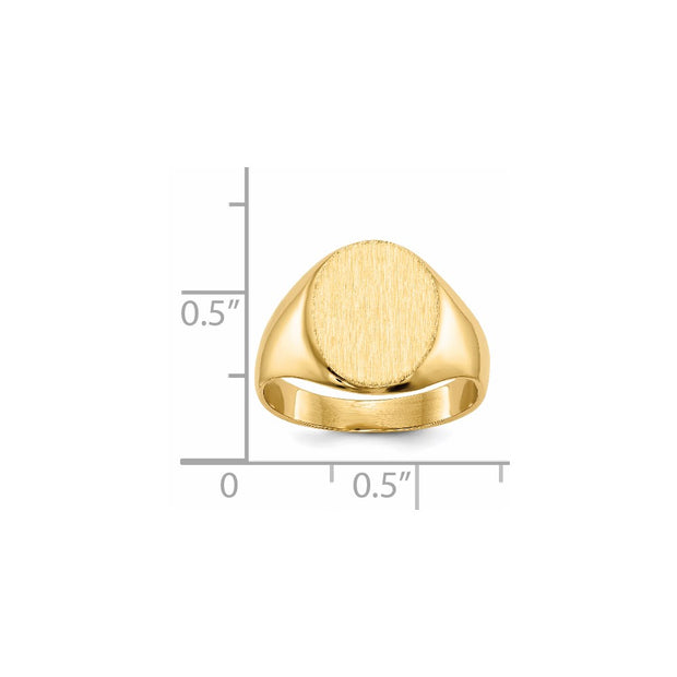 14k 10.5x12.0mm Closed Back Signet Ring