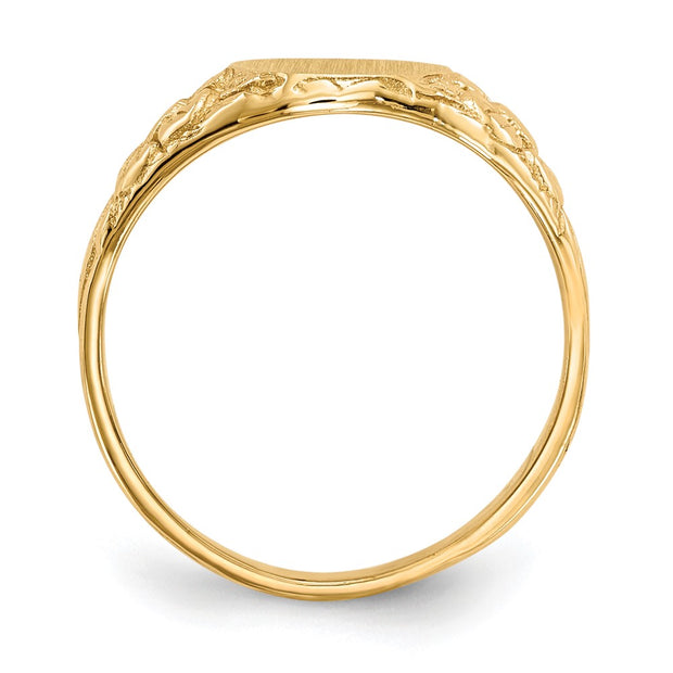 14k 8.0x10.0mm Closed Back Signet Ring