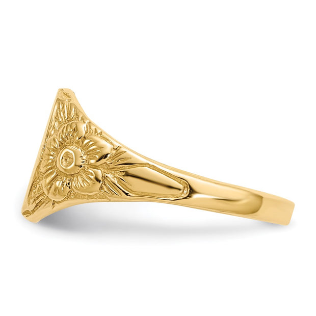 14k 8.0x10.0mm Closed Back Signet Ring