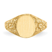 14k 8.0x10.0mm Closed Back Signet Ring