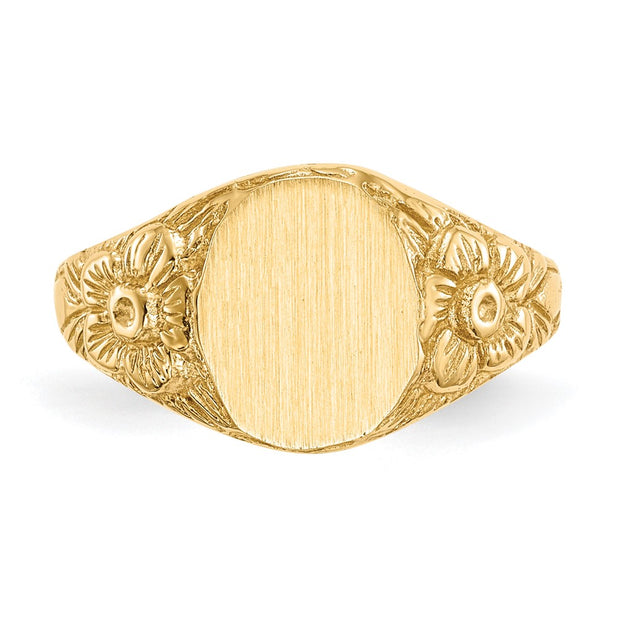 14k 8.0x10.0mm Closed Back Signet Ring