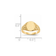 14k 8.0x10.0mm Closed Back Signet Ring