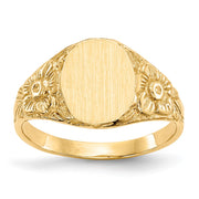 14k 8.0x10.0mm Closed Back Signet Ring