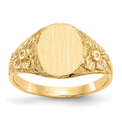 14k 8.0x10.0mm Closed Back Signet Ring