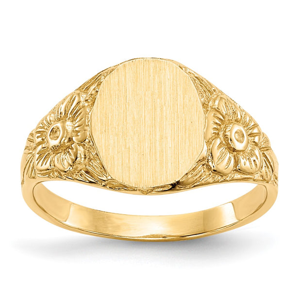 14k 8.0x10.0mm Closed Back Signet Ring