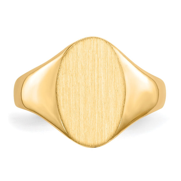 14k 8.5x12.0mm Closed Back Signet Ring