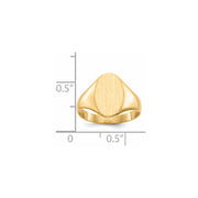 14k 8.5x12.0mm Closed Back Signet Ring