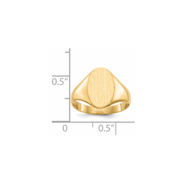 14k 8.5x12.0mm Closed Back Signet Ring