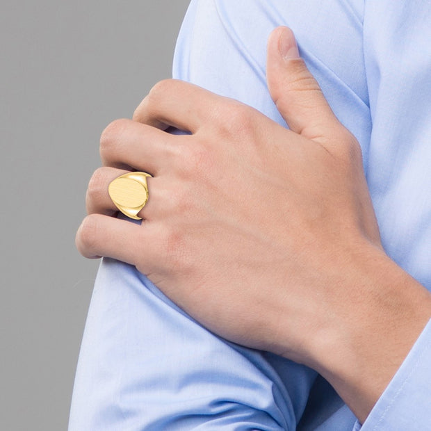 14k 12.0x17.0mm Open Back Signet Ring