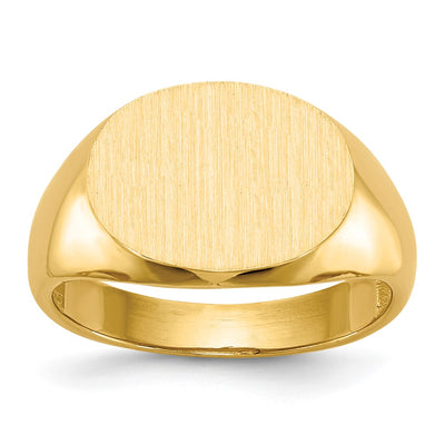 14k 16.0x12.0mm Open Back Mens Signet Ring