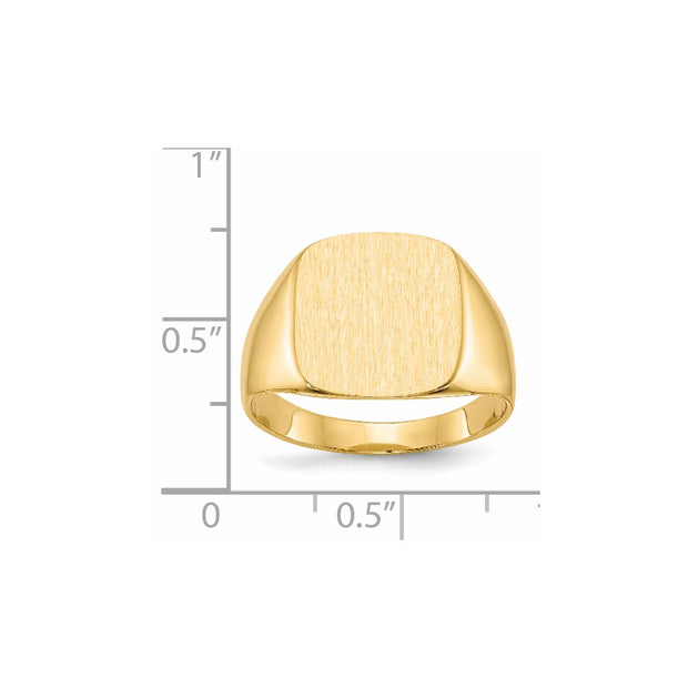 14k 13.5x15.0mm Closed Back Mens Signet Ring