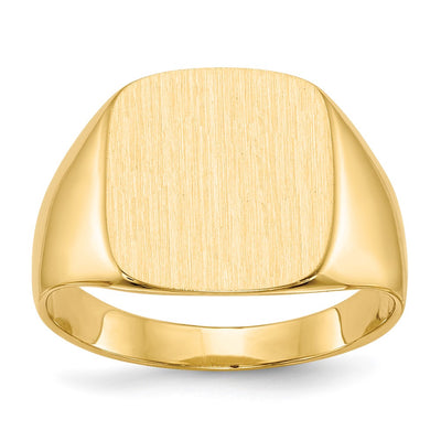 14k 13.5x15.0mm Closed Back Mens Signet Ring