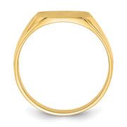 14k 13.0x12.0mm Closed Back Mens Signet Ring