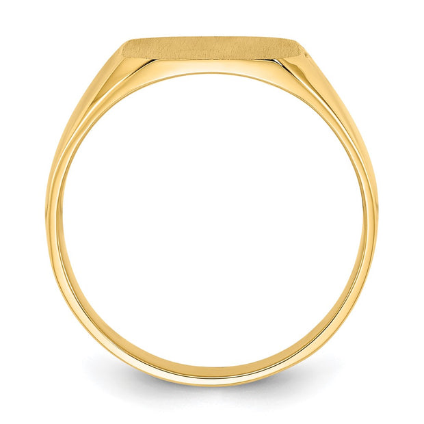 14k 13.0x12.0mm Closed Back Mens Signet Ring