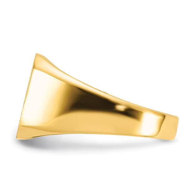 14k 13.0x12.0mm Closed Back Mens Signet Ring