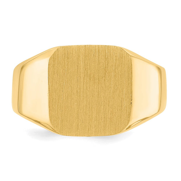 14k 13.0x12.0mm Closed Back Mens Signet Ring