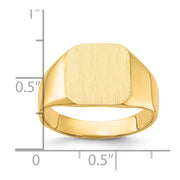 14k 13.0x12.0mm Closed Back Mens Signet Ring