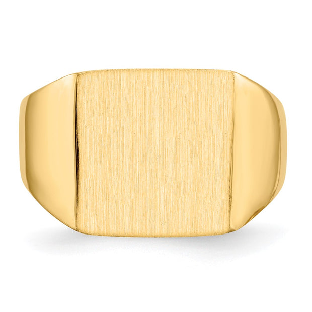 14k 13.0x13.0mm Open Back Mens Signet Ring