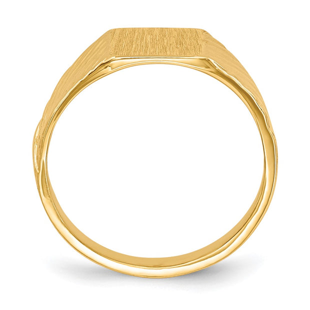 14k 8.0x6.5mm Open Back Child's Signet Ring