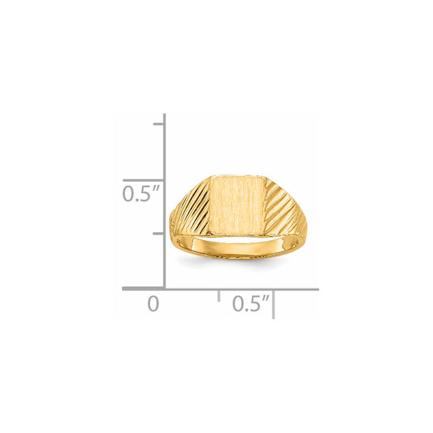 14k 8.0x6.5mm Open Back Child's Signet Ring