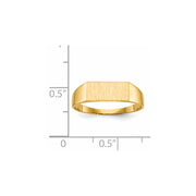 14k 12.0x5.5mm Closed Back Signet Ring