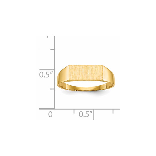 14k 12.0x5.5mm Closed Back Signet Ring