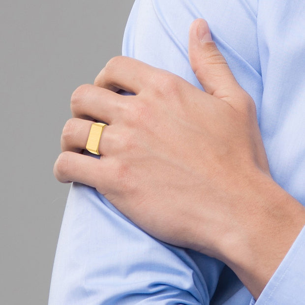 14k 16.5x8.0mm Open Back Mens Signet Ring