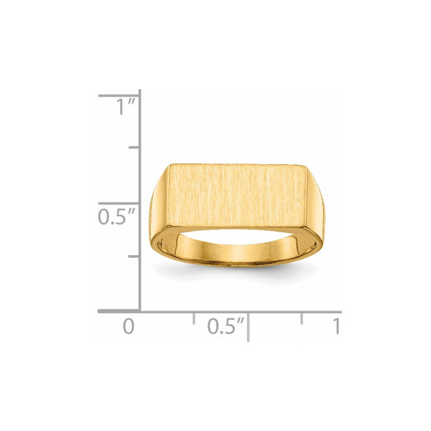14k 16.5x8.0mm Open Back Mens Signet Ring