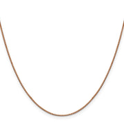 14K Rose Gold .9mm Box Link with Lobster Clasp Chain