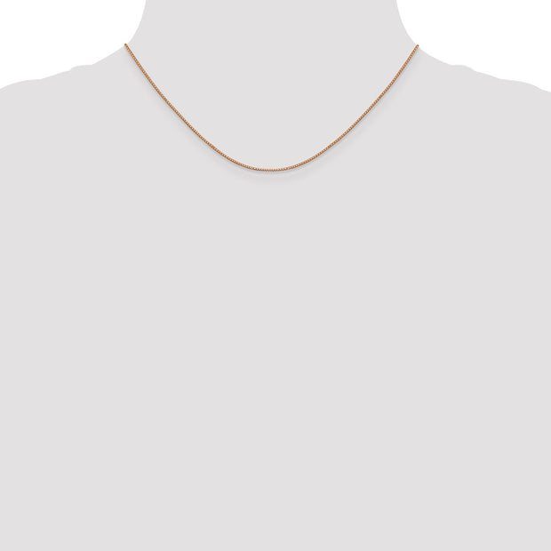14K Rose Gold .9mm Box Link with Lobster Clasp Chain