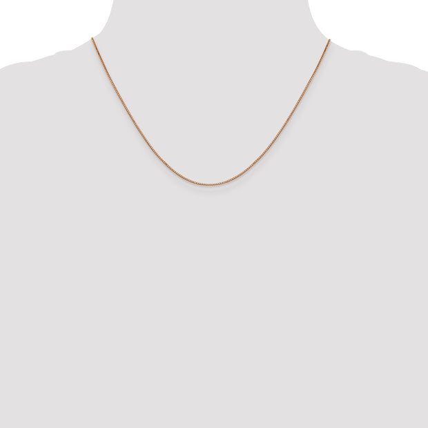 14K Rose Gold .9mm Box Link with Lobster Clasp Chain