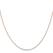 14K Rose Gold 1.4mm Diamond-cut Cable with Lobster Clasp Chain